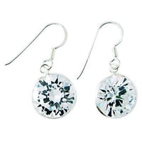 Cargar imagen en el visor de la galería, Zirkonia Silberohrhänger 12mmØ weiß 925er Sterling Silber Ohrringe - chic-net.de
