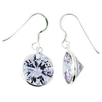 Cargar imagen en el visor de la galería, Zirkonia Silberohrhänger 12mmØ weiß 925er Sterling Silber Ohrringe - chic-net.de

