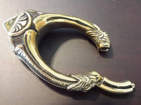 Load image into Gallery viewer, Clicker Piercing Ohrgewicht gold antik Segmentring 5mm oxidiert Messing 39g 50mm - chic - net.de
