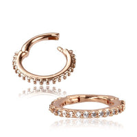Cargar imagen en el visor de la galería, Clicker Piercing rhodiniert Glitzer Kristalle außen - chic - net.de
