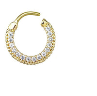 Load image into Gallery viewer, Clicker Piercing rhodiniert Glitzer Ring Kristalle breit - chic - net.de
