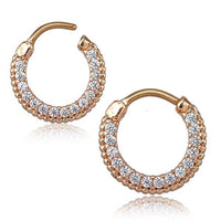 Load image into Gallery viewer, Clicker Piercing rhodiniert Glitzer Ring Kristalle breit - chic - net.de
