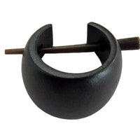 Load image into Gallery viewer, Holz Creolen schwarz handmade Sonoholz 16mm Pin Ohrringe
