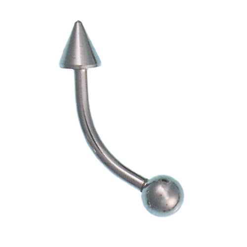 Curved Barbell Piercing mit Cone und Kugel silbern aus Edelstahl Banane Piercing - chic - net.de
