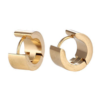 Load image into Gallery viewer, Edelstahl Creolen Ohrring schlicht gold Farben 11 mm - chic - net.de
