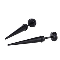 Load image into Gallery viewer, Edelstahl schwarz Cone Spitzen 26 mm lang Fake Expander Dehnungsstab Straight Dehnstab - chic - net.de
