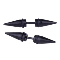 Load image into Gallery viewer, Edelstahl schwarz zwei Cone Spitzen Fake Expander Dehnungsstab Straight Dehnstab - chic - net.de

