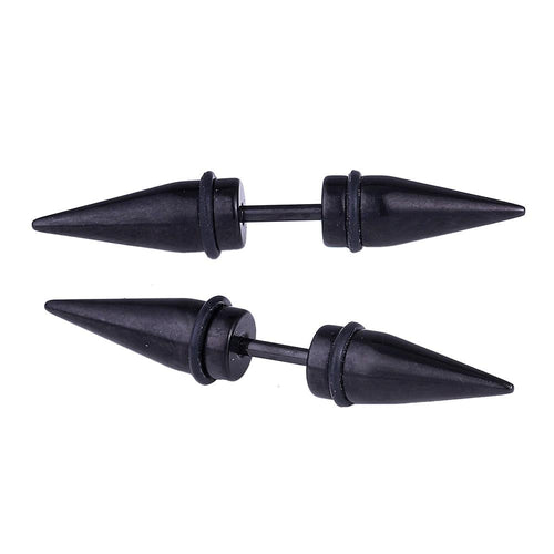 Edelstahl schwarz zwei Cone Spitzen Fake Expander Dehnungsstab Straight Dehnstab - chic - net.de