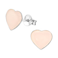 Load image into Gallery viewer, Ohrstecker 925 Sterling Silber Herz E-Coat Muschel Stein
