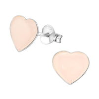 Load image into Gallery viewer, Ohrstecker 925 Sterling Silber Herz E-Coat Muschel Stein
