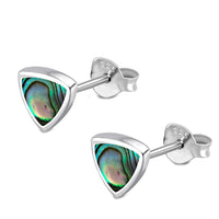 Load image into Gallery viewer, Ohrstecker 925 Sterling Silber Triangel Türkis Abalone
