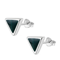 Load image into Gallery viewer, Ohrstecker 925 Sterling Silber Dreieck Muschel Stein
