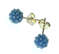 Load image into Gallery viewer, Kugel Ball Ohrstecker 925 Silber Mini Perlen 6mm blau
