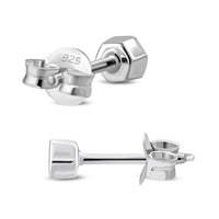 Load image into Gallery viewer, Mini Ohrstecker 925 Silber Stein Muschel Hexagon
