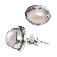 Load image into Gallery viewer, Ohrstecker Mondstein oval 925 Sterling Silber 15mm
