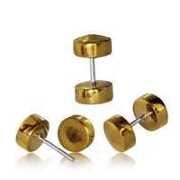 Load image into Gallery viewer, Fake Brass Plug 0.8 mm / 20ga golden Messing rund Edelstahl Pin - chic - net.de
