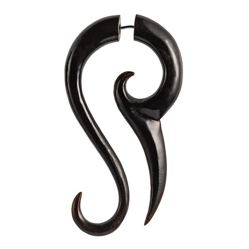 Fake Horn Piercing Hai Tail Hook Spirale Kralle handgeschnitzt schwarz Dehner - chic - net.de