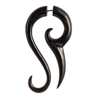 Cargar imagen en el visor de la galería, Fake Horn Piercing Hai Tail Hook Spirale Kralle handgeschnitzt schwarz Dehner - chic - net.de
