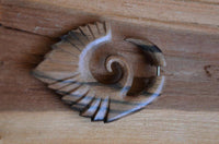 Cargar imagen en el visor de la galería, Fake Piercing Edelstahl Arang Holz braun Flügelspirale - chic - net.de
