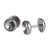 Load image into Gallery viewer, Fake Piercing Edelstahl kleiner runder weißer Zirkonia Stein eingefasst spitz 7 mm - chic - net.de
