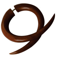 Cargar imagen en el visor de la galería, Fake Piercing Edelstahl Rosenholz Doppelkralle - chic - net.de
