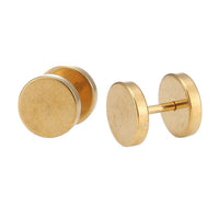 Cargar imagen en el visor de la galería, Fake Piercing Edelstahl Schraubverschluss Expander gold Farben Runde Platten 12 mm - chic - net.de
