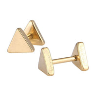 Load image into Gallery viewer, Fake Piercing Edelstahl Schraubverschluss Expander goldfarben Dreiecke 6 mm - chic - net.de
