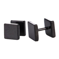 Load image into Gallery viewer, Fake Piercing Edelstahl Schraubverschluss Expander schwarz Quadratische Platten 7,5 mm - chic - net.de

