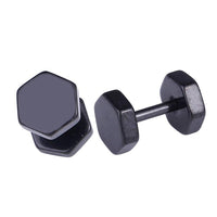 Cargar imagen en el visor de la galería, Fake Piercing Edelstahl Schraubverschluss Expander schwarz sechs Eck 6 mm - chic - net.de
