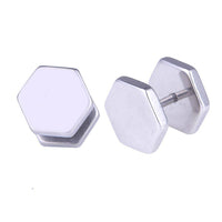 Load image into Gallery viewer, Fake Piercing Edelstahl Schraubverschluss Expander silber Farben sechs Eck 6 mm - chic - net.de
