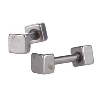 Load image into Gallery viewer, Fake Piercing Edelstahl Schraubverschluss Expander silberfarben Quadrate 3 mm - chic - net.de
