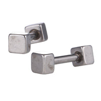 Load image into Gallery viewer, Fake Piercing Edelstahl Schraubverschluss Expander silberfarben Quadrate 3 mm - chic - net.de
