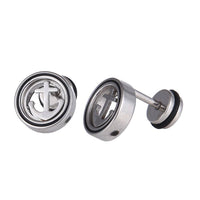 Load image into Gallery viewer, Fake Piercing Expander Anker im Kreis silberfarben Schraubverschluss Edelstahl - chic - net.de
