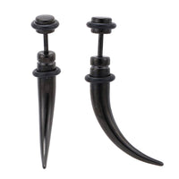 Cargar imagen en el visor de la galería, Fake Piercing Expander Edelstahl schwarz Ohrschmuck 6mm - chic - net.de
