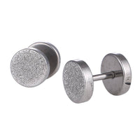 Load image into Gallery viewer, Fake Piercing Expander Glitzer Oberfläche silberfarben Schraubverschluss Edelstahl - chic - net.de
