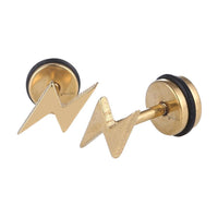 Load image into Gallery viewer, Fake Piercing Expander golden Blitz Schaubverschluss Edelstahl - chic - net.de
