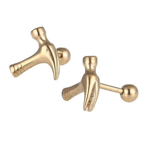 Fake Piercing Expander golden Hammer Werkzeug Schaubverschluss Edelstahl - chic - net.de