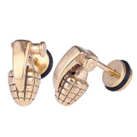Cargar imagen en el visor de la galería, Fake Piercing Expander goldfarben Handgranate Schaubverschluss Edelstahl - chic - net.de
