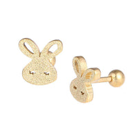 Load image into Gallery viewer, Fake Piercing Expander goldfarben Hase glitzert Schaubverschluss Edelstahl - chic - net.de
