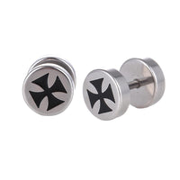 Load image into Gallery viewer, Fake Piercing Expander Kreuz silberfarben Schraubverschluss Edelstahl - chic - net.de
