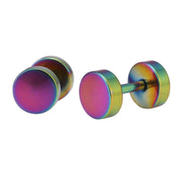 Load image into Gallery viewer, Fake Piercing Expander Regenbogenfarben Ø 10 Edelstahl Schraubverschluss - chic - net.de
