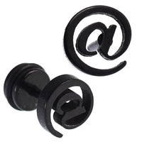Load image into Gallery viewer, Fake Piercing Expander schwarz @ Zeichen Schaubverschluss Edelstahl - chic - net.de
