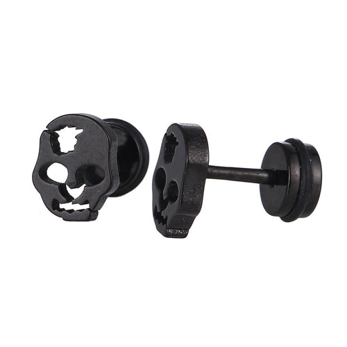 Fake Piercing Expander schwarz Fratze Loch Schaubverschluss Edelstahl - chic - net.de