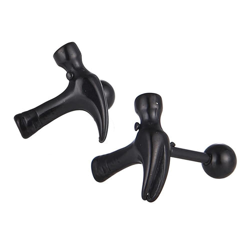 Fake Piercing Expander schwarz Hammer Werkzeug Schaubverschluss Edelstahl - chic - net.de