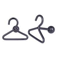 Load image into Gallery viewer, Fake Piercing Expander schwarz Kleiderbügel Schaubverschluss Edelstahl - chic - net.de
