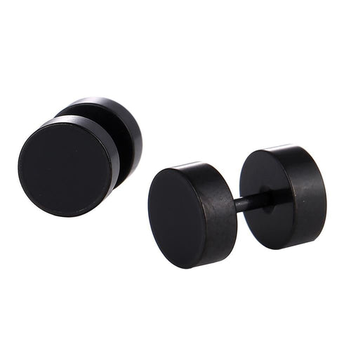 Fake Piercing Expander schwarz Ø 8 mm Edelstahl Schraubverschluss - chic - net.de