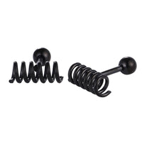 Load image into Gallery viewer, Fake Piercing Expander schwarz Spirale waagerecht Schaubverschluss Edelstahl - chic - net.de
