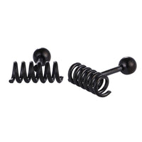 Load image into Gallery viewer, Fake Piercing Expander schwarz Spirale waagerecht Schaubverschluss Edelstahl - chic - net.de
