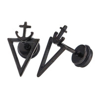 Cargar imagen en el visor de la galería, Fake Piercing Expander schwarz spitzes Dreieck Anker Schaubverschluss Edelstahl - chic - net.de
