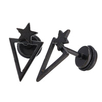 Cargar imagen en el visor de la galería, Fake Piercing Expander schwarz spitzes Dreieck Stern Schaubverschluss Edelstahl - chic - net.de
